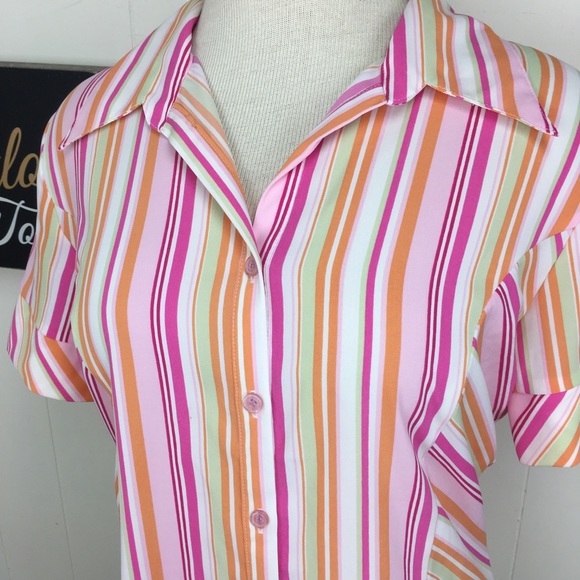 Vintage Robert Louis Fruity Stripes Button Up - Picture 2 of 8